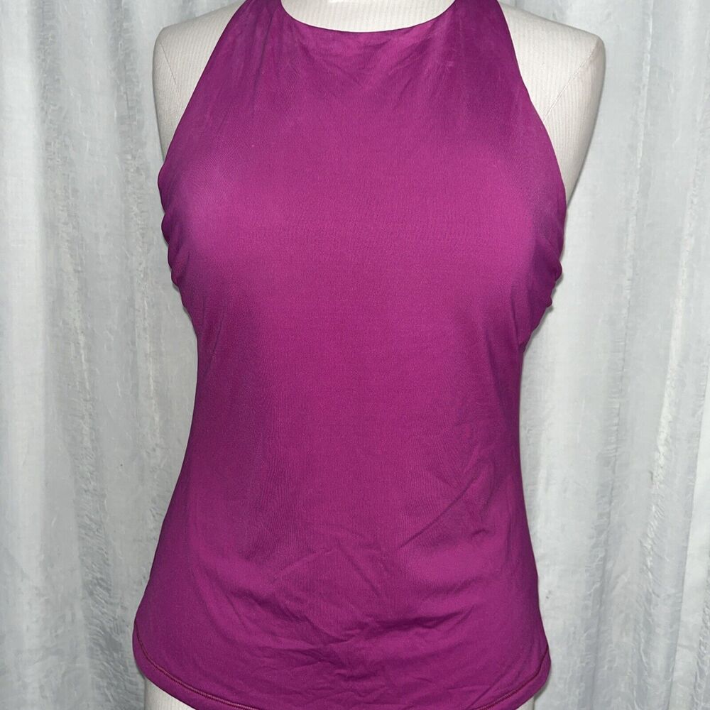 Athleta Pink Athletic Tank Top built in bra size 38B/C Hook back